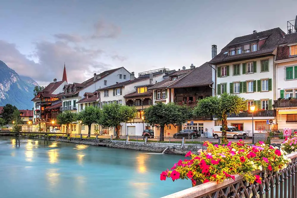 Historic streets and buildings of Interlaken's Old Town