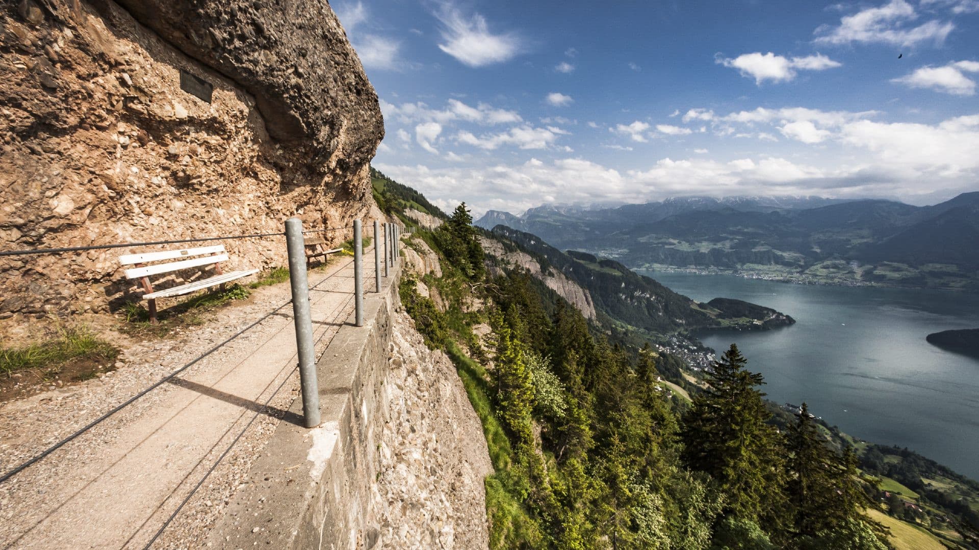 Trenino a cremagliera in salita verso il Monte Rigi